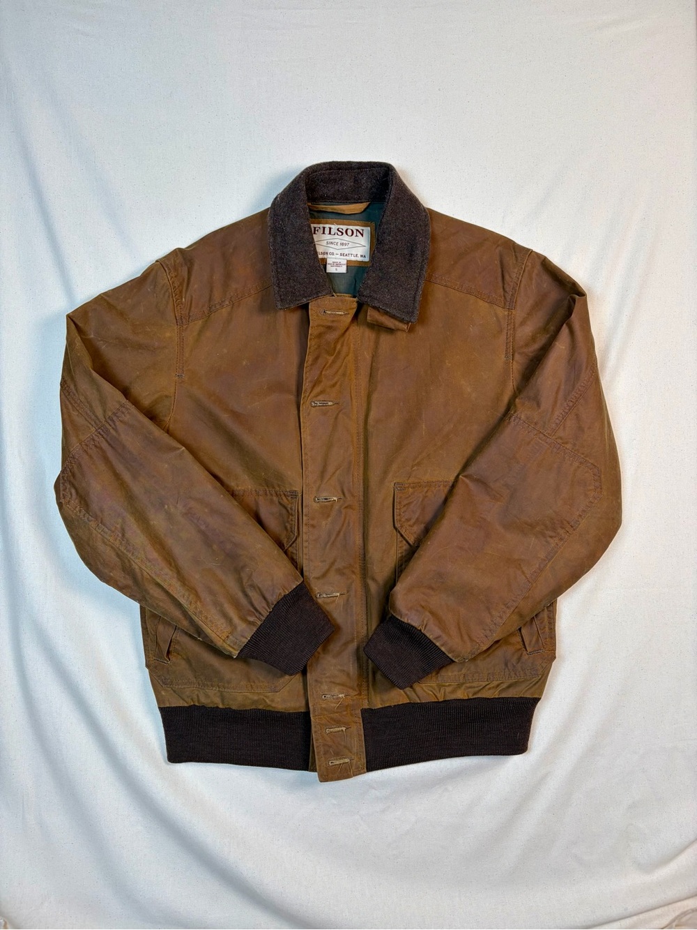 Filson Lightweight Tobacco Ranger Bomber Jacket Size Small